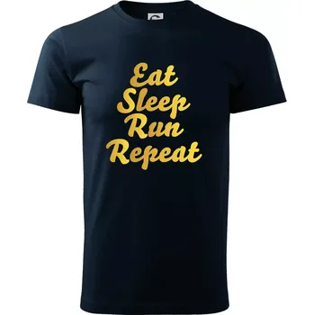 Pánské tričko Eat sleep run zlatá - Triko extra velké (5-8XL) - 8XL ( Námořní modrá (velmi tmavá - téměř černá) )