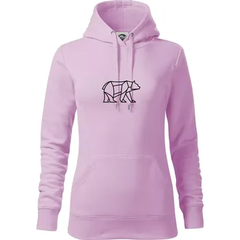 Dámská mikina Geometrie lední medvěd chodící - Mikina dámská Cape s kapucí - S ( Orchid )