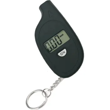 Měřič tělesných funkcí Digitální měřič tlaku pneumatik na klíče | tlakoměr, měřič - černý