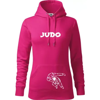 Dámská mikina Judo nápis + postavy - Mikina dámská Cape s kapucí - 2XL ( Purpurová )