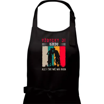 Kuchyňská zástěra Vždycky ji ujedu, ale i tak mě má ráda - Pánská zástěra na vaření - Univerzální velikost ( Černá )