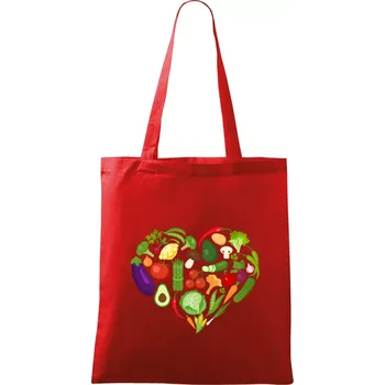 Zelenina Srdce - Taška bavlněná - 42 x 38 cm ( Červená )