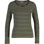 TRIČKO GANT SLIM STRIPED RIBBED LS T-SHIRT GREEN LAGOON