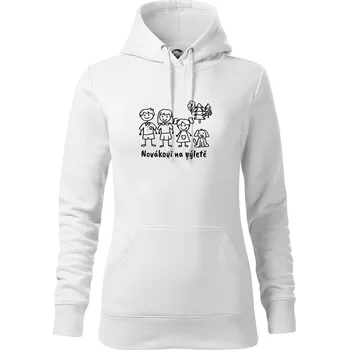 Dámská mikina Vaše rodina na výletě - Mikina dámská Cape s kapucí - XL ( Bílá )