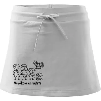 Dámská sukně Vaše rodina na výletě - Sportovní sukně - two in one - L ( Bílá )
