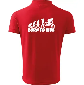 Pánská košile Evoluce Born to ride - Polokošile pánská Pique Polo 203 - XL ( Červená )