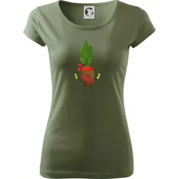 Dámské tričko Ananas indián - Dámské triko Pure - XL ( Khaki )