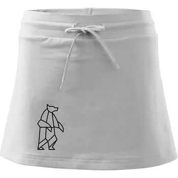 Dámská sukně Geometrie lední medvěd stojící - Sportovní sukně - two in one - XL ( Bílá )