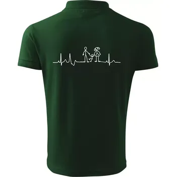 Pánská košile EKG rodina a jedno dítě - Polokošile pánská Pique Polo 203 - 2XL ( Lahvově zelená )