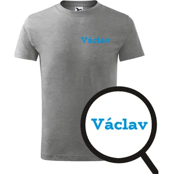 Chlapecké tričko Šedé dětské tričko Václav - dětské tričko se jménem - barva šedá - velikost 6let