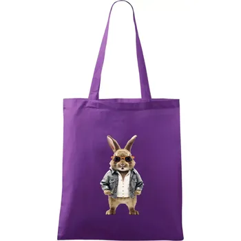 Králík v bundičce - Taška bavlněná - 42 x 38 cm ( Fialová )