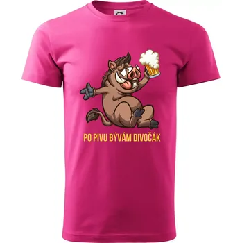 Po pivu bývám divočák - Klasické pánské triko vyšší gramáže - S ( Purpurová )