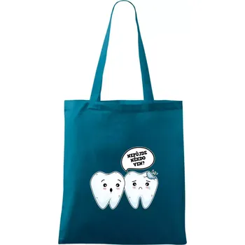 Nepůjde někdo ven - Taška bavlněná - 42 x 38 cm ( Petrolejová )