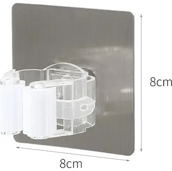 Praktický nástěnný držák na mopy | držák, organizér - Bílá A.