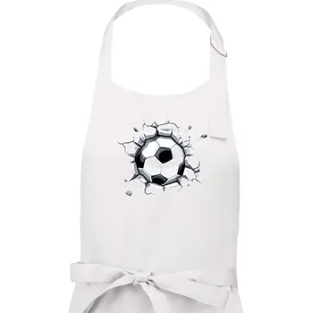Kuchyňská zástěra Fotbalový míč v triku - Dámská zástěra na vaření - Univerzální velikost ( Bílá )