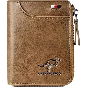 Peněženka Pánská kožená peněženka se zipem | peněženka, peněženka pánská - Styl1 - Khaki