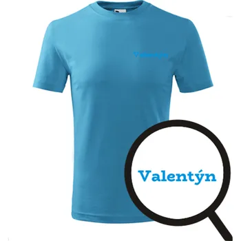 Chlapecké tričko Tyrkysové dětské tričko Valentýn - dětské tričko se jménem - barva tyrkysová - velikost 12let