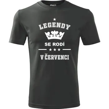 Pánská móda Grafitové tričko Legendy se rodí v červenci - dárky k 50 - barva antracit - velikost XXL