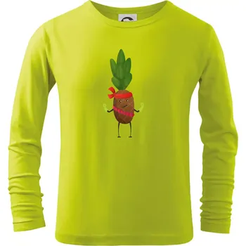 Dětská móda Ananas indián - Triko dětské Long Sleeve - 134 cm/8 let ( Limetková )