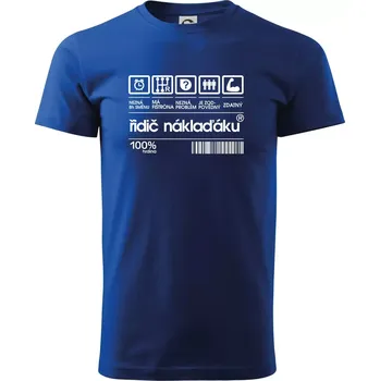 Pánské tričko Čárový kód řidič náklaďáku - Triko extra velké (5-8XL) - 7XL ( Královská modrá )