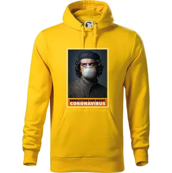 Pánská mikina Corona Revolution and resist - Mikina pánská Cape s kapucí - S ( Žlutá )