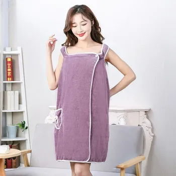 Měkká dámská osuška s ramínky 80×135 cm | plážová osuška, bavlněný ručník - Tmavě fialová