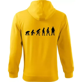 Pánská mikina Evoluce cowboy - Mikina s kapucí na zip trendy zipper - S ( Žlutá )