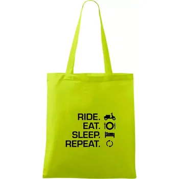 Ride Eat Sleep Repeat moto skútr - Taška bavlněná - 42 x 38 cm ( Limetková )