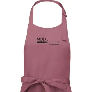 Kuchyňská zástěra In progress titul MDDr. doktor / doktorka zubního lékařství - Pánská zástěra na vaření - Univerzální velikost ( Starorůžová )