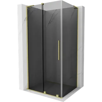 Mexen Velar L sprchový kout posuvný 90 x 100 cm, grafit, zlatá kartáčovaná - 871-090-100-43-55 Sprchové kouty