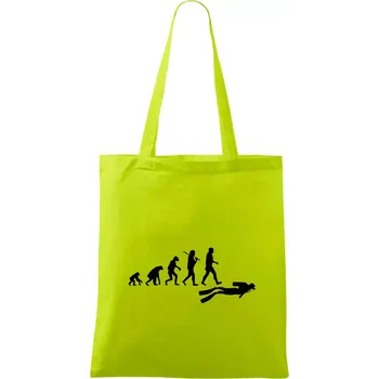Evoluce potápění - Taška bavlněná - 42 x 38 cm ( Limetková )