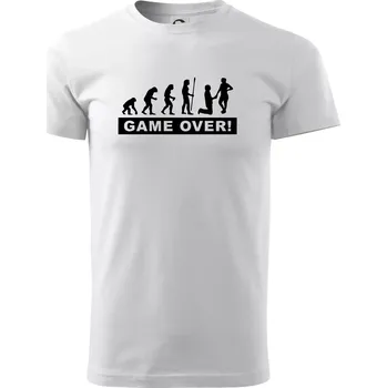 Pánské tričko Game over evoluce - Triko extra velké (5-8XL) - 8XL ( Bílá )