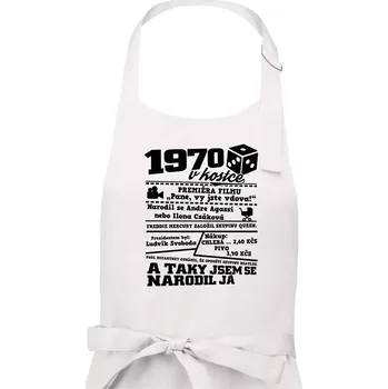 Kuchyňská zástěra 1970 v kostce - Pánská zástěra na vaření - Univerzální velikost ( Bílá )