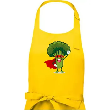 Kuchyňská zástěra Super Brokolice - Pánská zástěra na vaření - Univerzální velikost ( Žlutá )