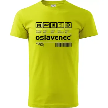 Čárový kód - Oslavenec - Klasické pánské triko vyšší gramáže - 4XL ( Limetková )