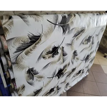 ubrus Cerata, ubrus odolný proti skvrnám 140 cm x 10 cm, motiv peří, Classico WF-6725B