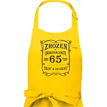 Kuchyňská zástěra Zrozen k dokonalosti 65 - Pánská zástěra na vaření - Univerzální velikost ( Žlutá )