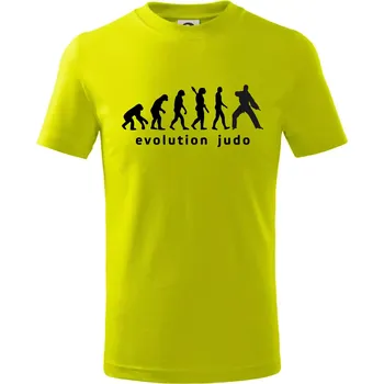 Judo evoluce - úder - Tričko dětské bavlněné - 98 cm / 2 roky ( Limetková )