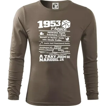 Pánské tričko 1953 v kostce - Triko s dlouhým rukávem FIT-T long sleeve - M ( Army )