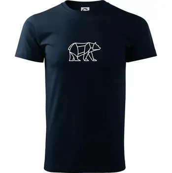 Pánské tričko Geometrie lední medvěd chodící - Triko extra velké (5-8XL) - 6XL ( Námořní modrá (velmi tmavá - téměř černá) )