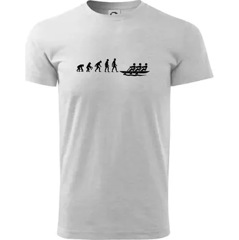 Pánské tričko Evoluce veslování 3 lidi - Triko extra velké (5-8XL) - 7XL ( Světlešedý Melír )