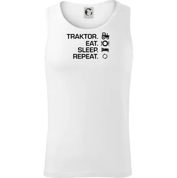 Traktor eat sleep repeat - Tílko pánské Core - XL ( Bílá )