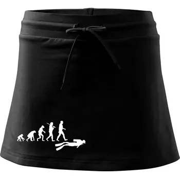 Dámská sukně Evoluce potápění - Sportovní sukně - two in one - S ( Černá )