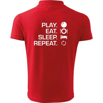 Pánská košile Play eat sleep squash - Polokošile pánská Pique Polo 203 - 5XL ( Červená )