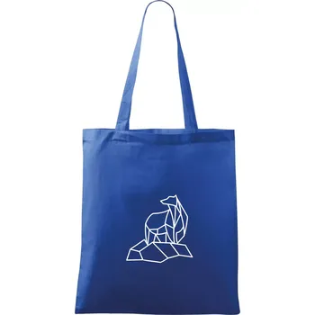 Nákupní taška Geometrie lední medvěd na ledu - Taška bavlněná - 42 x 38 cm ( Královská modrá )
