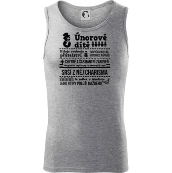 Narozeniny únor - Tílko pánské Core - M ( Tmavě šedý melír )