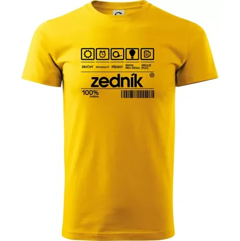 Pánské tričko Čárový kód zedník - Triko extra velké (5-8XL) - 7XL ( Žlutá )