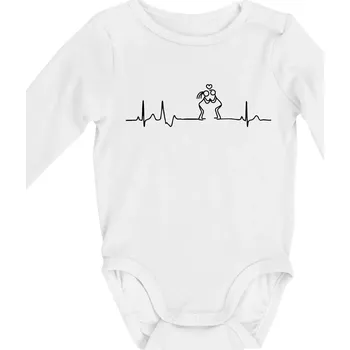 Kojenecký body EKG zamilovaný pár - Body kojenecké s dlouhým rukávem - Dlouhý r. do 3 měs ( Bílá )