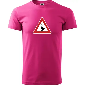 Dopravní značka - Pozor husa - Klasické pánské triko vyšší gramáže - XS ( Purpurová )