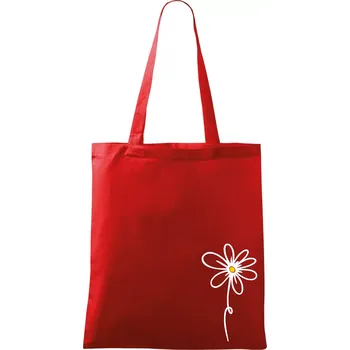 Nákupní taška Kopretina - dole na výšku - Taška bavlněná - 42 x 38 cm ( Červená )